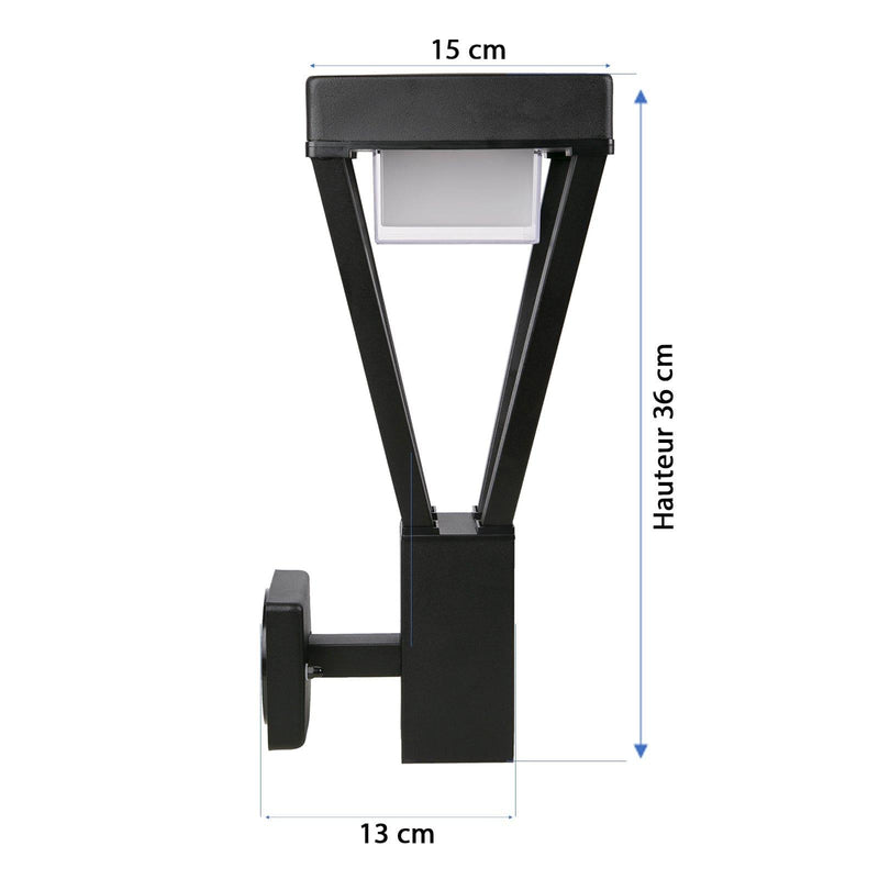 Applique Led extérieur solaire LUXOR - Détecteur de mouvements - 3 modes d'éclairages 75 à 600 lumens - Mobalu Boutique