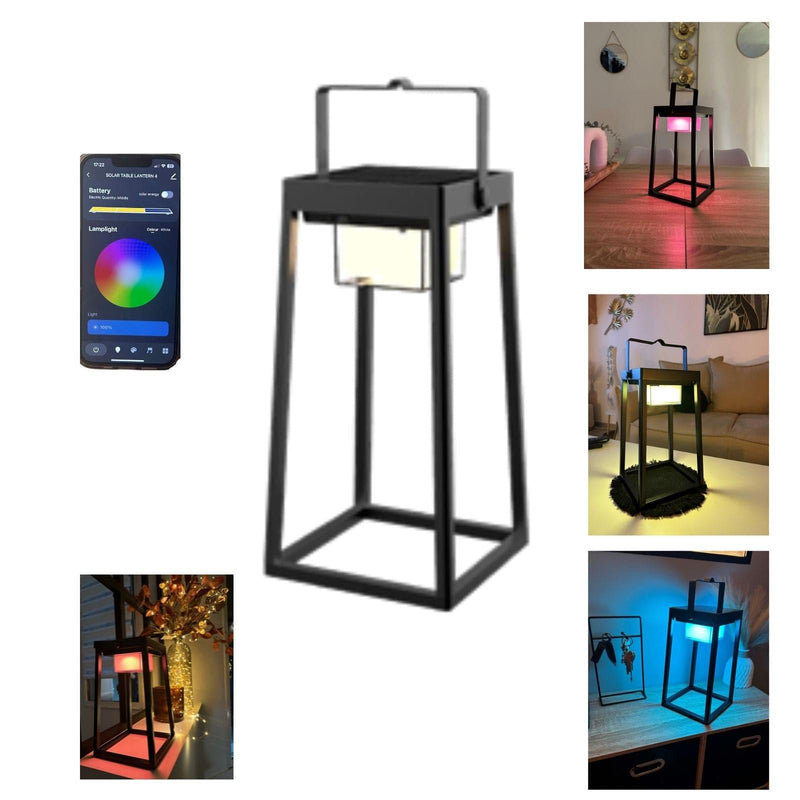 Lanterne Led solaire & Usb connectée EVADE - RGB+CCT - Pilotable avec smartphone - Intérieur & Extérieur - Mobalu Boutique