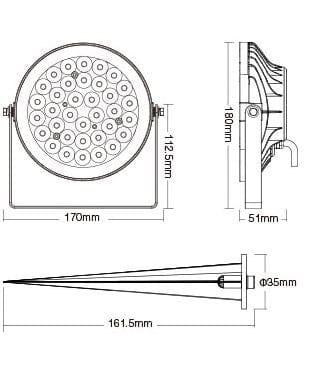 FUTC03 - Spot Led à piquet RGB/CCT connecté 15W - 230V - Ø 17 cm - Télecommandable - Mobalu Boutique